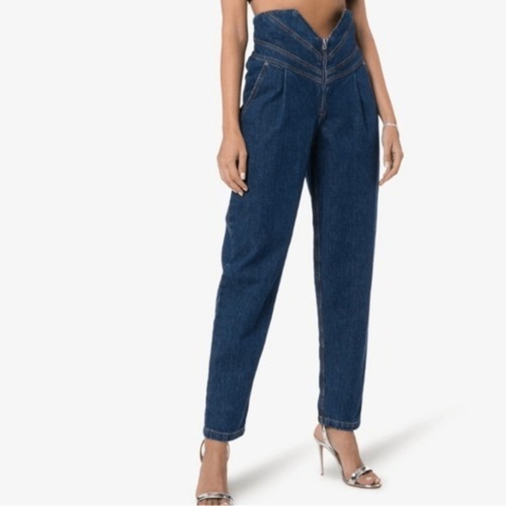 The Attico Blue High Waisted Balloon Tapered Jeans size 25 NWT